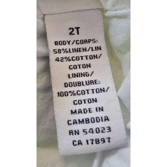 Old Navy Girls Floral Linen Blend Dress 2T Blue & Yellow Sleeveless Vintage - Picture 5 of 6